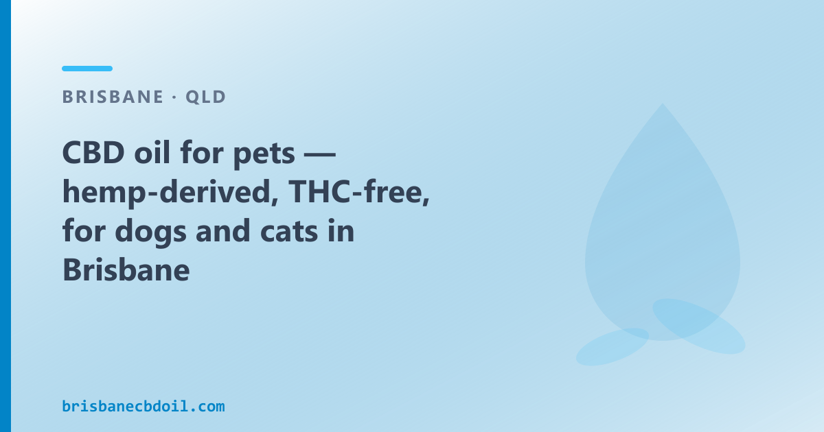 CBD oil for pets in Brisbane — hemp-derived, THC-free, 2000mg, MCT carrier, from CBD Oil Brisbane