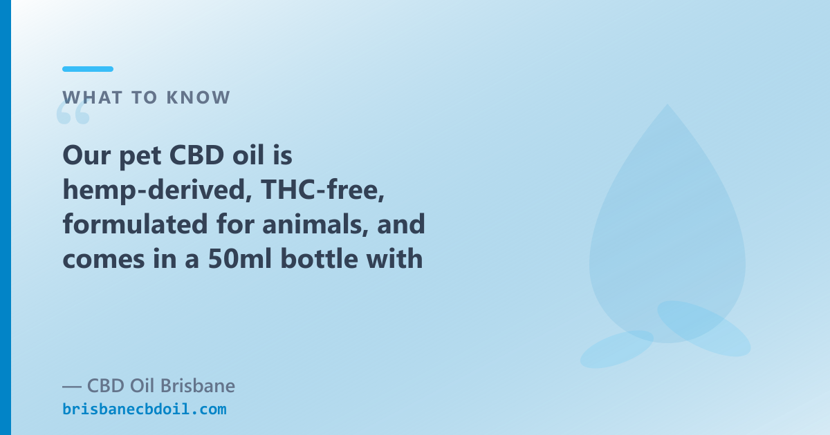 CBD Oil Brisbane pet CBD oil: 2000mg, THC-free, MCT carrier, 50ml — $179.90 AUD