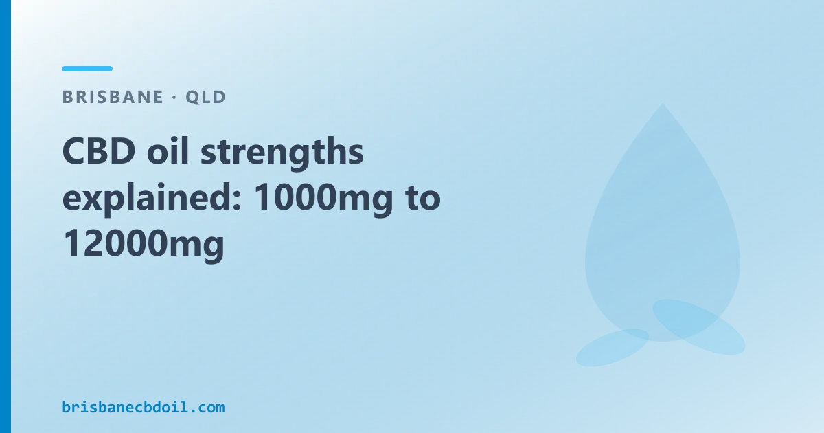 CBD oil strengths explained: 1000mg, 3000mg, 6000mg and 12000mg in Brisbane