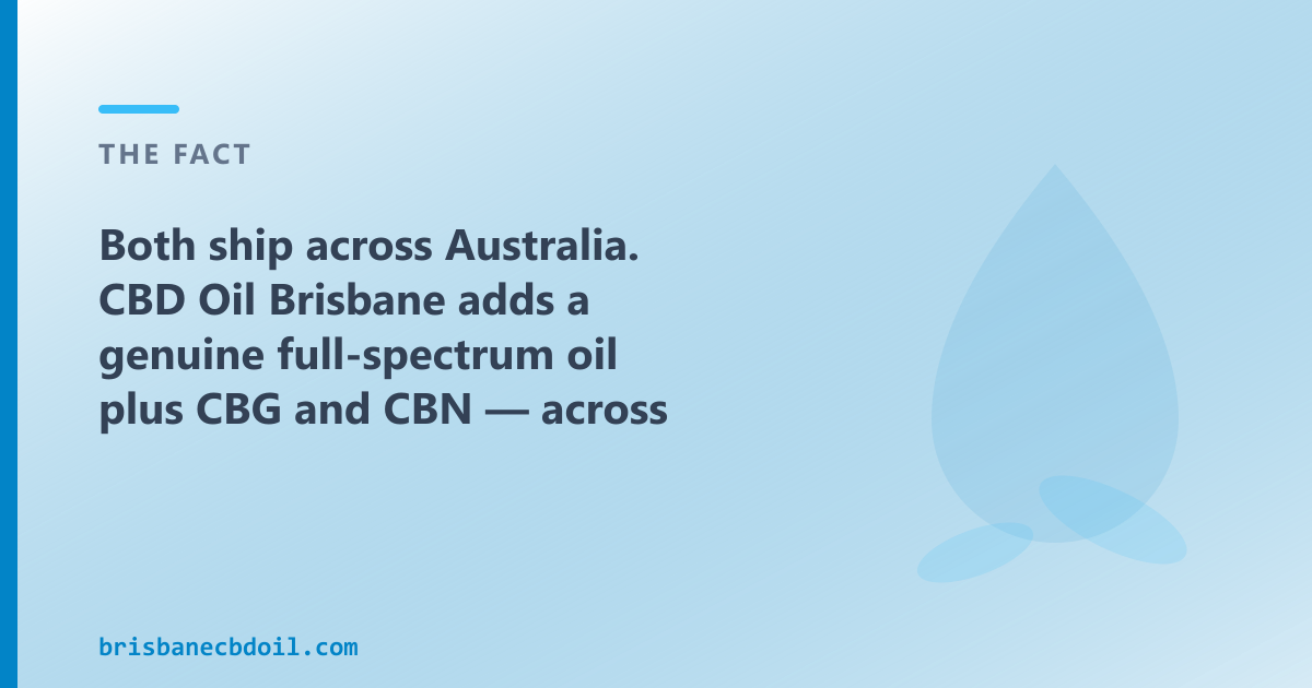 CBD Oil Brisbane ships to Brisbane and QLD — full-spectrum, broad-spectrum, CBG, CBN and pet CBD oils from $89.95